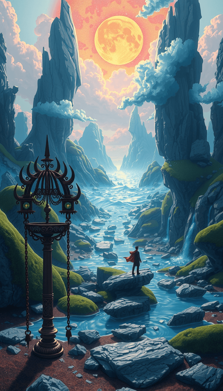 AI-generated fantasy landscape with mystical elements